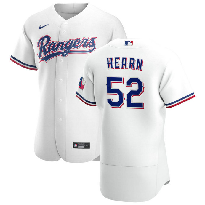 Texas Rangers #52 Taylor Hearn Men's Nike White Home 2020 Authentic Player MLB Jersey