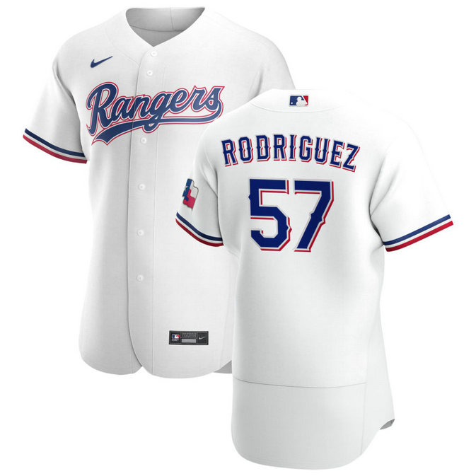 Texas Rangers #57 Joely Rodriguez Men's Nike White Home 2020 Authentic Player MLB Jersey