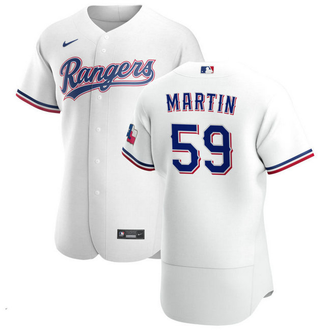 Texas Rangers #59 Brett Martin Men's Nike White Home 2020 Authentic Player MLB Jersey