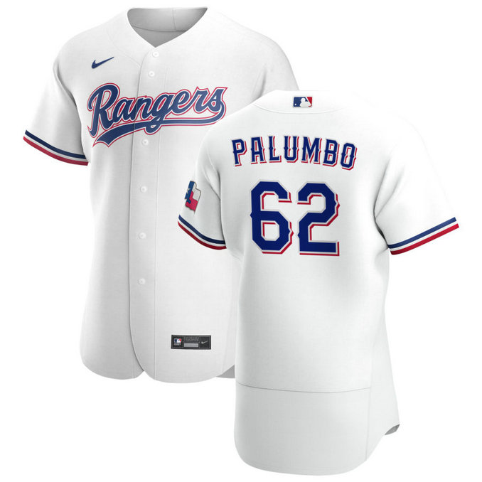 Texas Rangers #62 Joe Palumbo Men's Nike White Home 2020 Authentic Player MLB Jersey