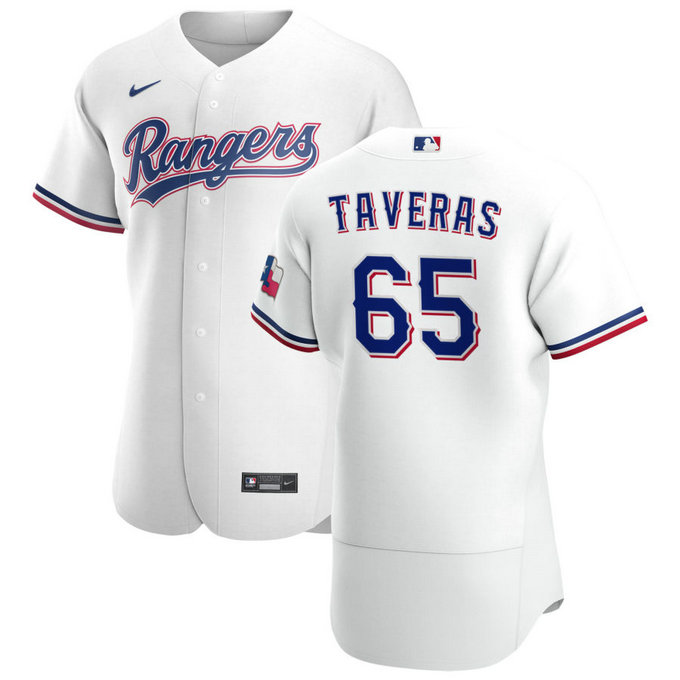 Texas Rangers #65 Leody Taveras Men's Nike White Home 2020 Authentic Player MLB Jersey