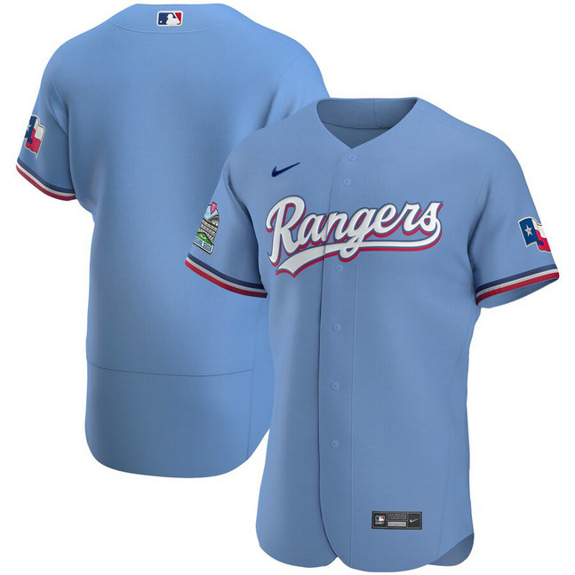 Texas Rangers Men's Nike Light Blue Alternate 2020 Authentic Team MLB Jersey