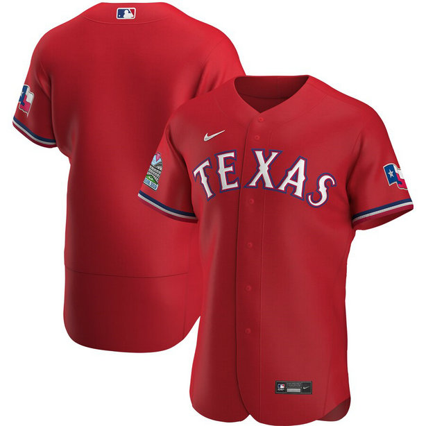 Texas Rangers Men's Nike Scarlet Alternate 2020 Authentic Team MLB Jersey