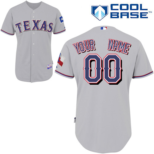 Texas Rangers Personalized Custom grey MLB Jersey