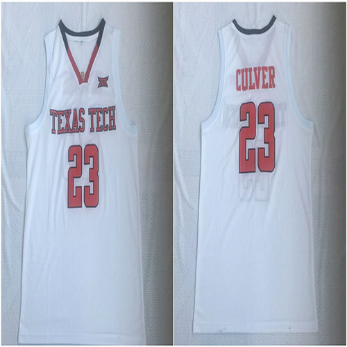 Texas Tech Red Raiders 23 Jarrett Culver White College Basketball Jersey