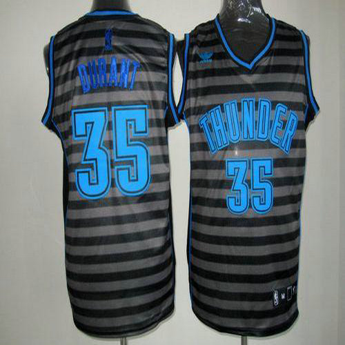 Thunder #35 Kevin Durant Black Grey Groove Stitched NBA Jersey
