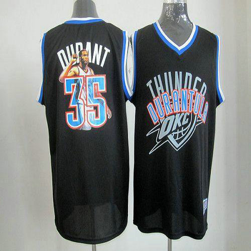 Thunder #35 Kevin Durant Black Majestic Athletic Notorious Fashion Stitched NBA Jersey