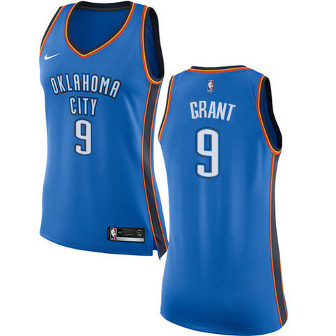 Thunder #9 Jerami Grant Blue Women's Basketball Swingman Icon Edition Jersey