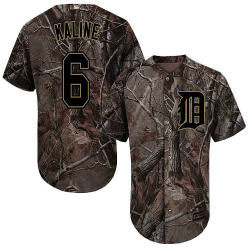Tigers #6 Al Kaline Camo Realtree Collection Cool Base Stitched Youth Baseball Jersey