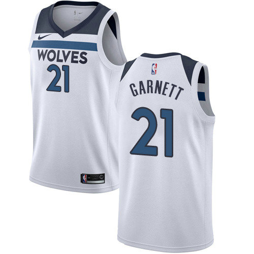 Timberwolves #21 Kevin Garnett White Women's Basketball Swingman Association Edition Jersey