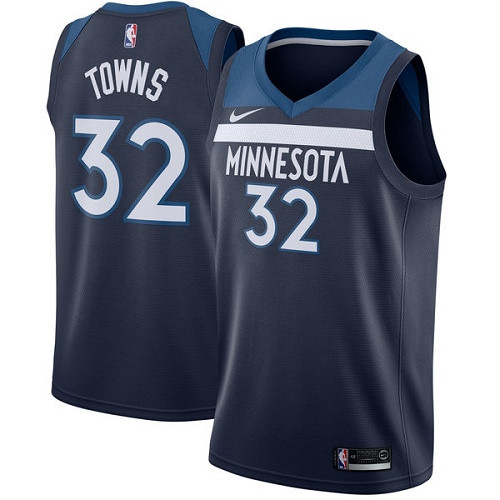 Timberwolves #32 Karl-Anthony Towns Navy Blue Women's Basketball Swingman Icon Edition Jersey