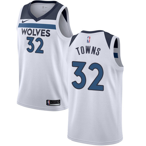 Timberwolves #32 Karl-Anthony Towns White Women's Basketball Swingman Association Edition Jersey