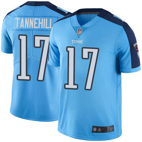 Titans #17 Ryan Tannehill Light Blue Men's Stitched Football Limited Rush Jersey