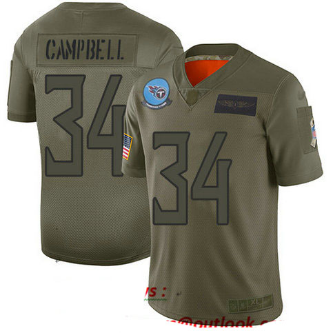 Titans #34 Earl Campbell Camo Men's Stitched Football Limited 2019 Salute To Service Jersey