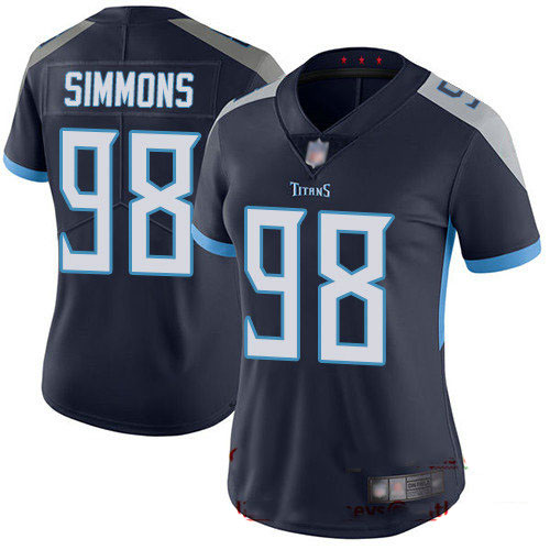 Titans #98 Jeffery Simmons Navy Blue Team Color Women's Stitched Football Vapor Untouchable Limited Jersey