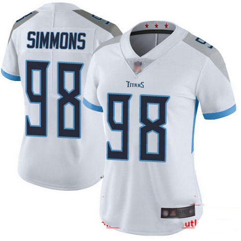 Titans #98 Jeffery Simmons White Women's Stitched Football Vapor Untouchable Limited Jersey
