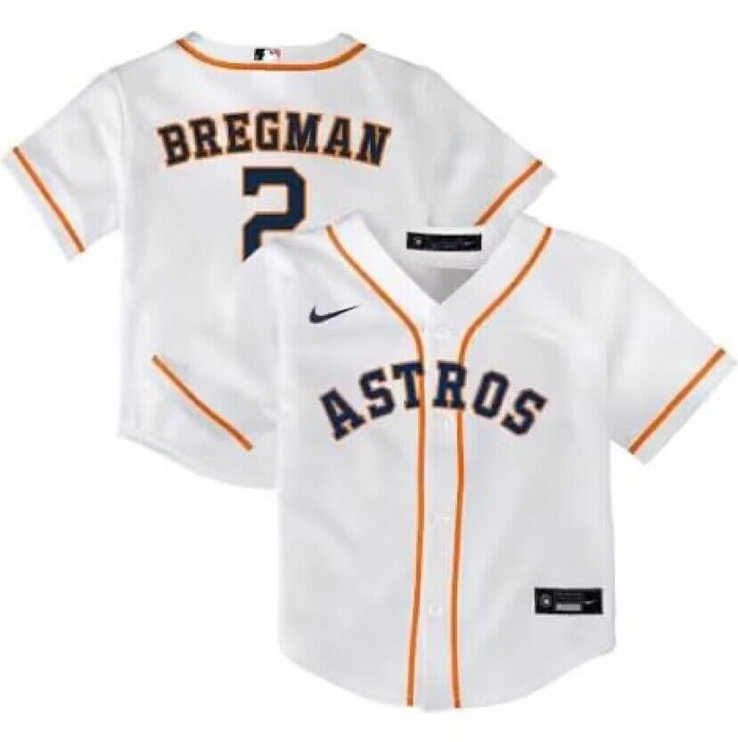 Toddler Houston Astros #2 Alex Bregman White Stitched Baseball Jersey