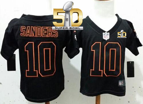 Toddler Nike Broncos 10 Emmanuel Sanders Lights Out Black Super Bowl 50 NFL Elite Jersey