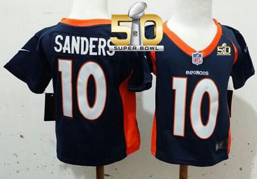 Toddler Nike Broncos 10 Emmanuel Sanders Navy Blue Alternate Super Bowl 50 NFL Elite Jersey