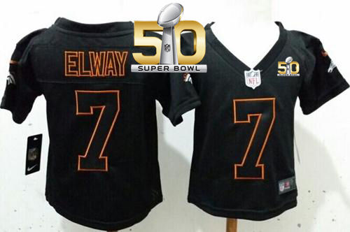 Toddler Nike Broncos 7 John Elway Lights Out Black Super Bowl 50 NFL Elite Jersey