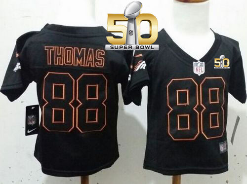 Toddler Nike Broncos 88 Demaryius Thomas Lights Out Black Super Bowl 50 NFL Elite Jersey