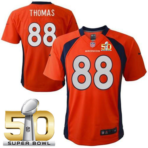 Toddler Nike Broncos 88 Demaryius Thomas Orange Team Color Super Bowl 50 NFL Elite Jersey