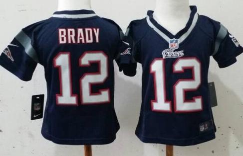 Toddler Nike New England Patriots 12 Tom Brady Blue NFL Jersey