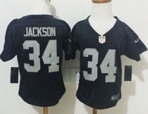 Toddler Nike Oakland Raiders 34 Bo Jackson Black Team Color NFL Elite Jersey