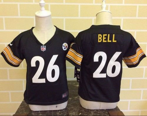 Toddler Nike Pittsburgh Steelers 26 Le-Veon Bell Black Team Color NFL Game Jersey