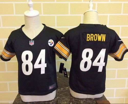 Toddler Nike Pittsburgh Steelers 84 Antonio Brown Black Team Color NFL Game Jersey