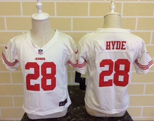 Toddler Nike San Francisco 49ers 28 Carlos Hyde White NFL Game Jersey