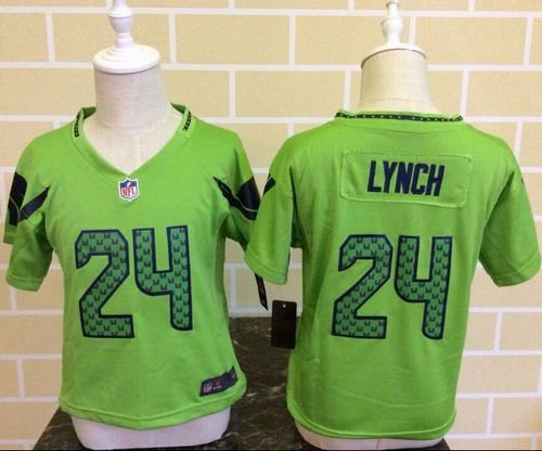 Toddler Nike Seattle Seahawks 24 Marshawn Lynch Green Alternate NFL Game Jersey