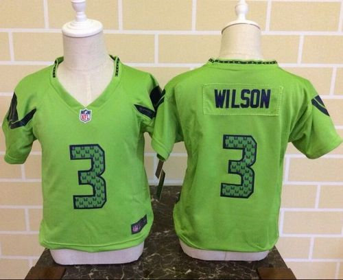 Toddler Nike Seattle Seahawks 3 Russell Wilson Green Alternate NFL Game Jersey