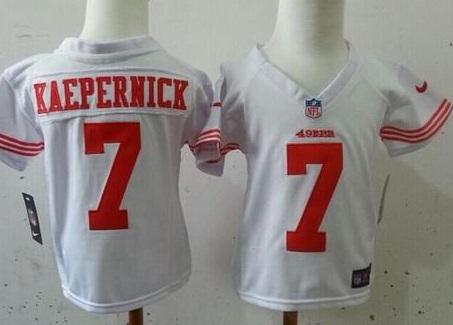Toddler San Francisco 49ers 7 Colin Kaepernick White NFL Jersey