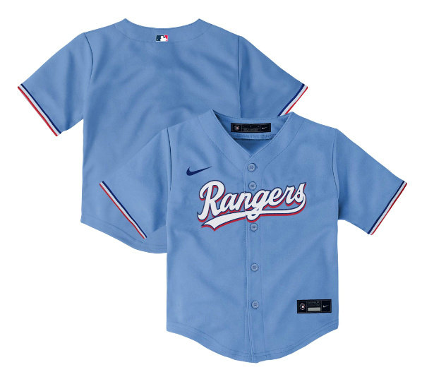 Toddler Texas Rangers Blank Light Blue Stitched Baseball Jersey1
