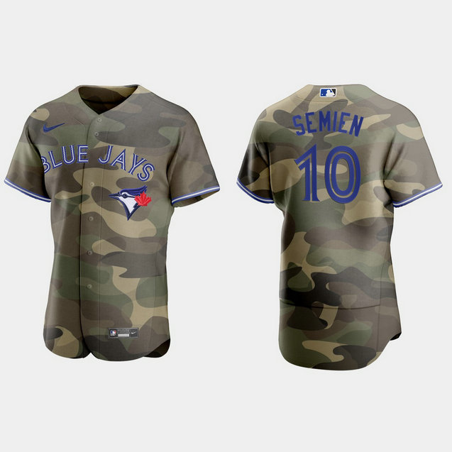 Toronto Blue Jays #10 Marcus Semien Men's Nike 2021 Armed Forces Day Authentic MLB Jersey -Camo