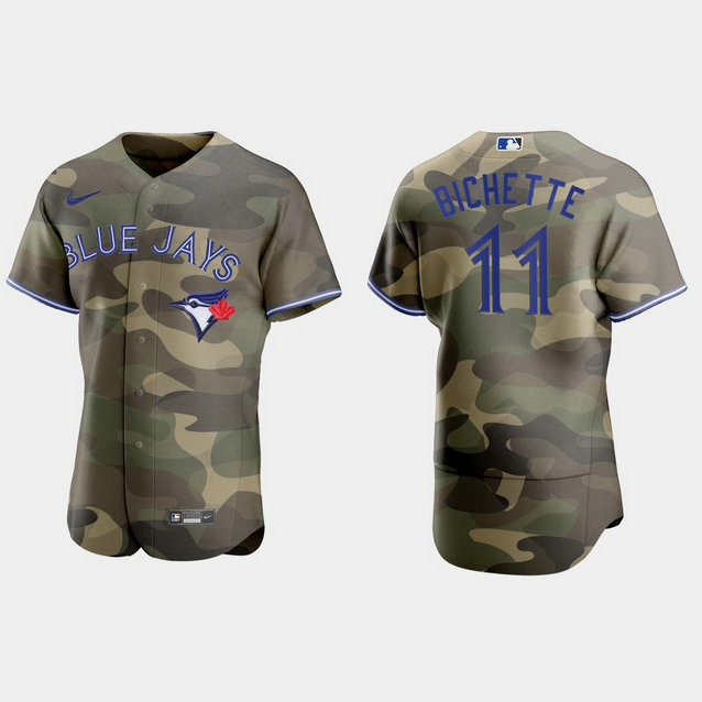 Toronto Blue Jays #11 Bo Bichette Men's Nike 2021 Armed Forces Day Authentic MLB Jersey -Camo