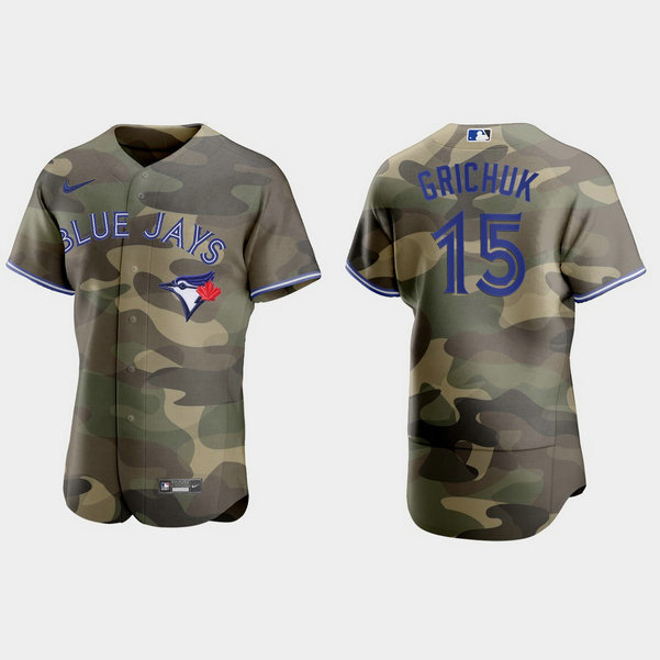 Toronto Blue Jays #15 Randal Grichuk Men's Nike 2021 Armed Forces Day Authentic MLB Jersey -Camo