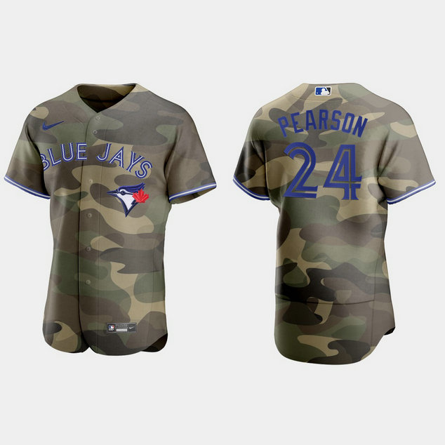 Toronto Blue Jays #24 Nate Pearson Men's Nike 2021 Armed Forces Day Authentic MLB Jersey -Camo