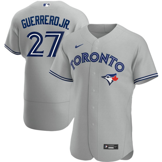 Toronto Blue Jays #27 Vladimir Guerrero Jr. Men's Nike Gray Road 2020 Authentic Player MLB Jersey