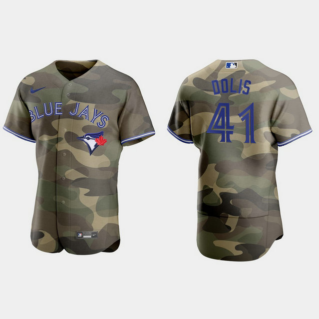 Toronto Blue Jays #41 Rafael Dolis Men's Nike 2021 Armed Forces Day Authentic MLB Jersey -Camo