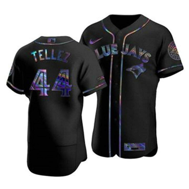 Toronto Blue Jays #44 Rowdy Tellez Men's Nike Iridescent Holographic Collection MLB Jersey - Black