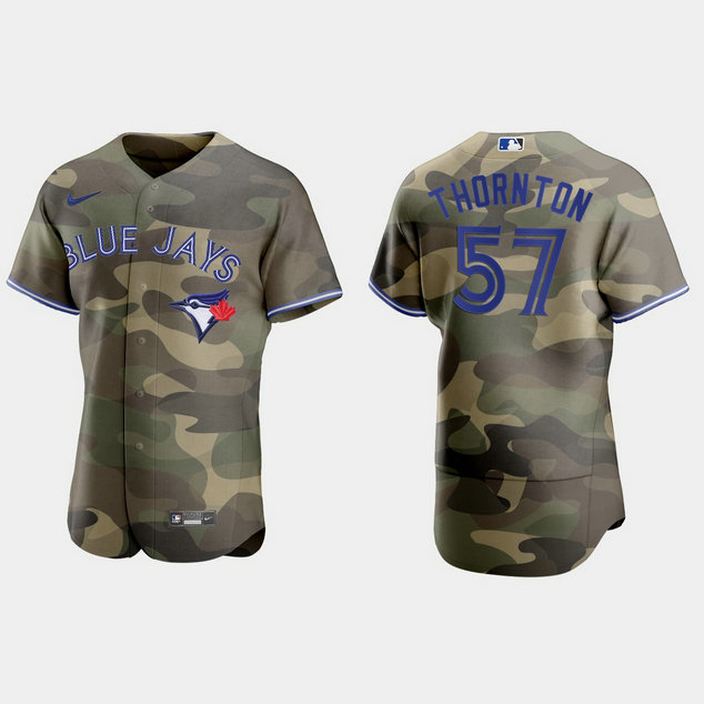 Toronto Blue Jays #57 Trent Thornton Men's Nike 2021 Armed Forces Day Authentic MLB Jersey -Camo