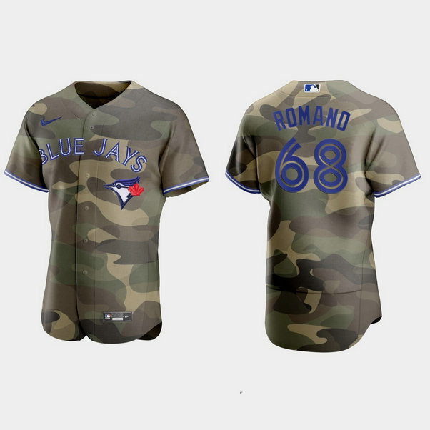 Toronto Blue Jays #68 Jordan Romano Men's Nike 2021 Armed Forces Day Authentic MLB Jersey -Camo