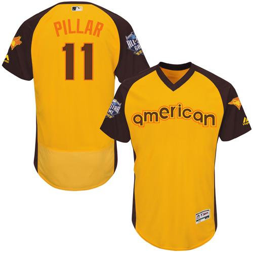 Toronto Blue Jays 11 Kevin Pillar Gold Flexbase Authentic Collection 2016 All-Star American League Baseball Jersey
