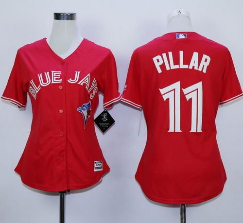 Toronto Blue Jays 11 Kevin Pillar Red Canada Day Women MLB Jersey