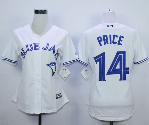 Toronto Blue Jays 14 David Price White Home Women Baseball Jersey
