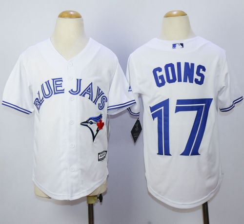 Toronto Blue Jays 17 Ryan Goins White Kids Cool Base Baseball Jersey