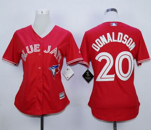 Toronto Blue Jays 20 Josh Donaldson Red Canada Day Women MLB Jersey