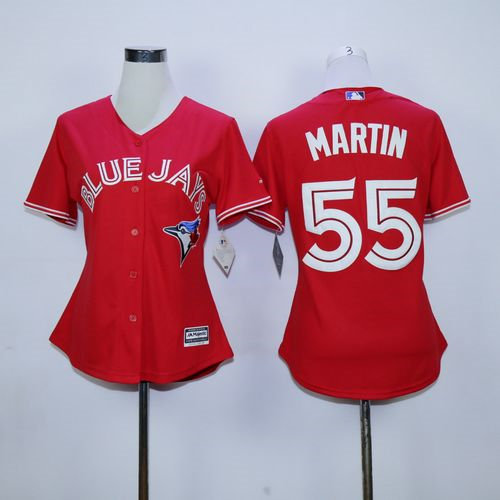 Toronto Blue Jays 55 Russell Martin Red Canada Day Women MLB Jersey